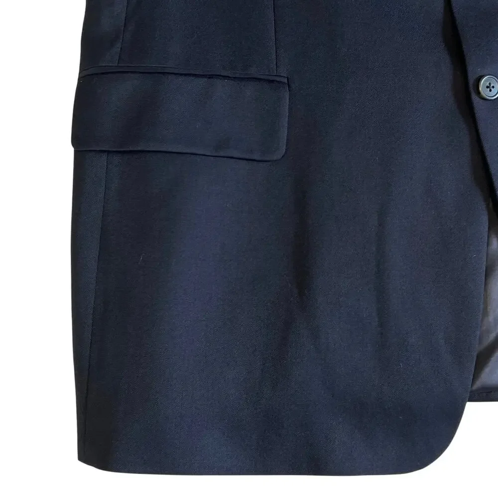 J. Crew Men's Classic Navy Wool Blazer Sport Coat 3-Button 46R Preppy Business